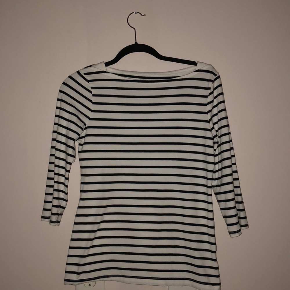 Striped quarter sleeve top